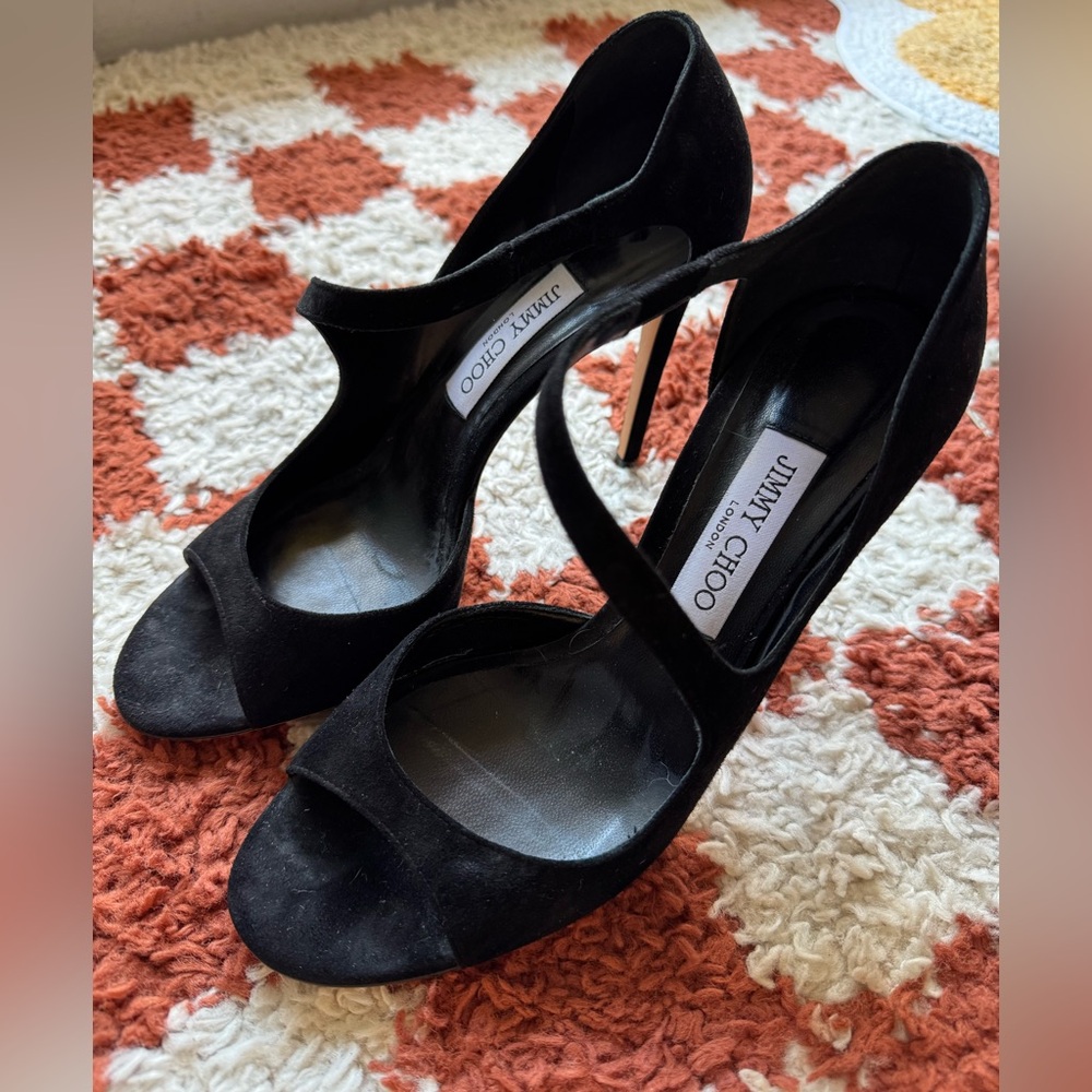 Jimmy Choo Black Suede Heels size 39.5